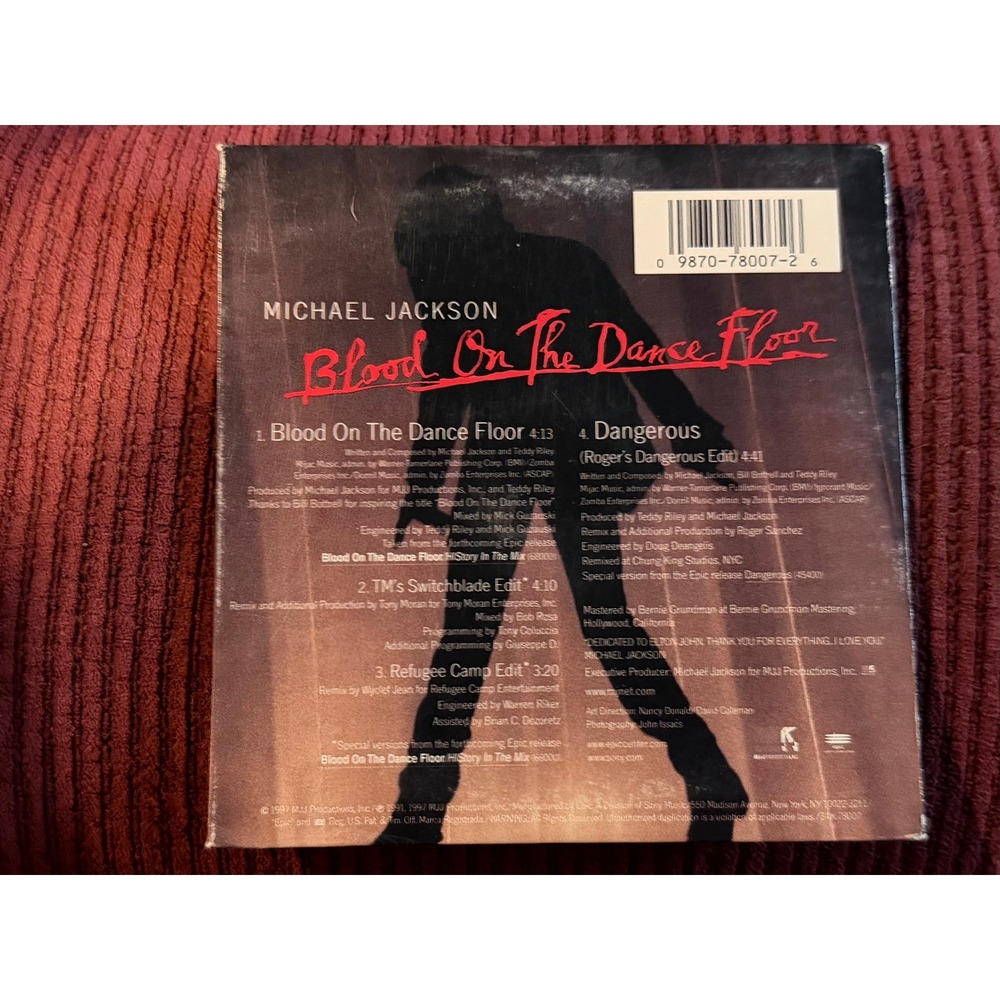Michael Jackson Blood On The Dance Floor CD Single 1997 Epic 34K 78007 Remixes